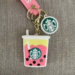 🧋✨ Cute Bubble Tea Keychain with Charm + Strap | Boba | STARBUCKS